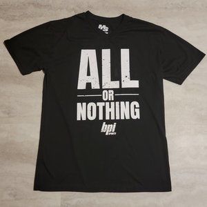 M&S Mens All Or Nothing BPI Sports Black V-Neck T-Shirt Medium